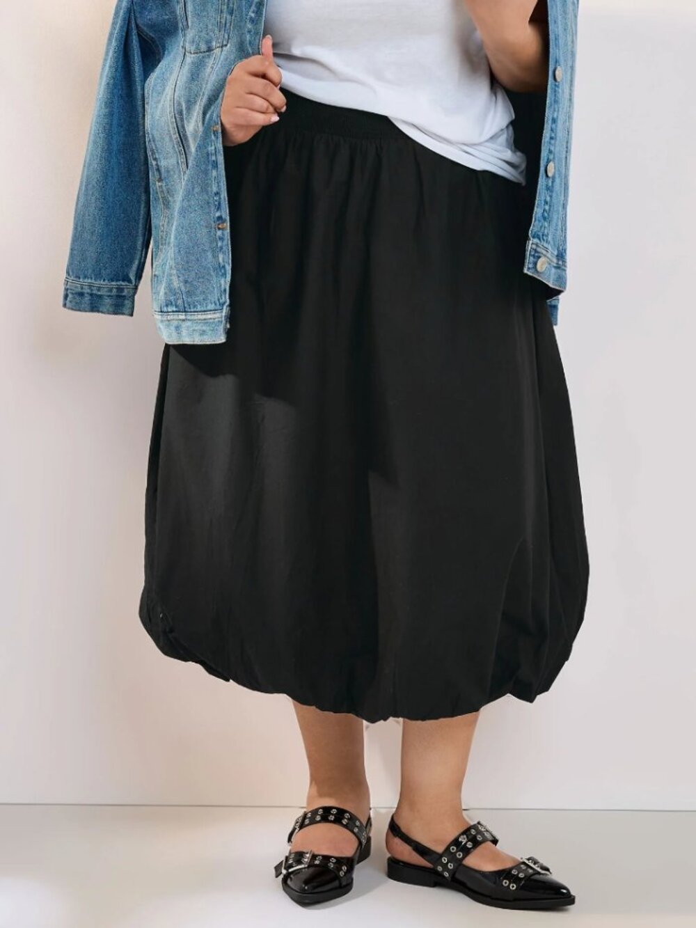 YOURS | Curve Plus Size Black Bubble Hem Midaxi Skirt - NWT!
